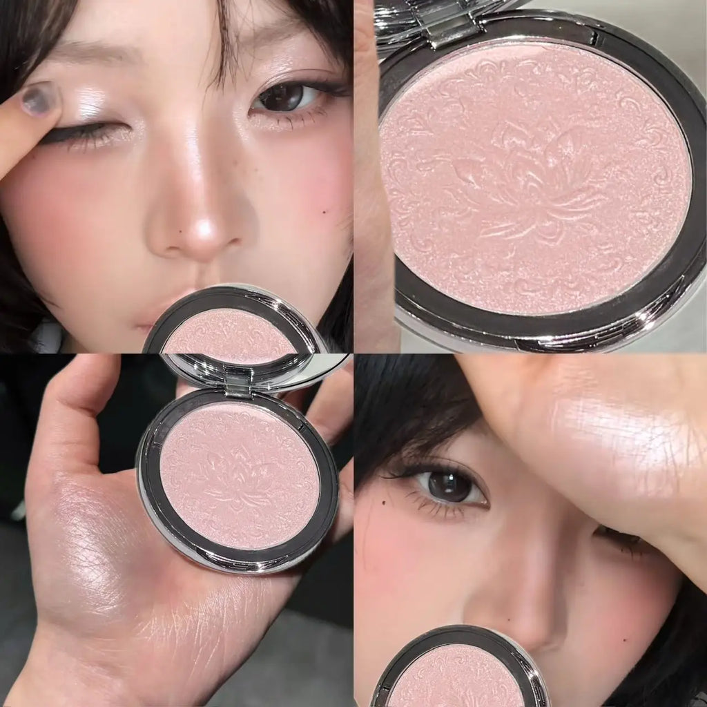 Glitter Highlighter Eyeshadow Palette Powder Natural Longlasting Contour Sparkling Diamond Shimmer Face and Body Brighten Makeup