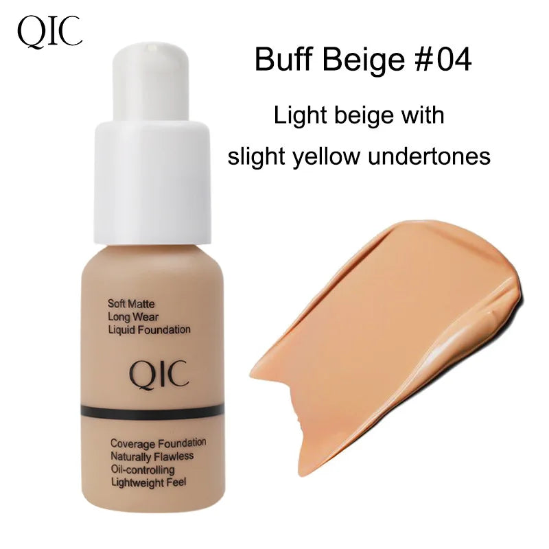 QIC Soft Matte Liquid Foundation 30g Waterproof Oil Control