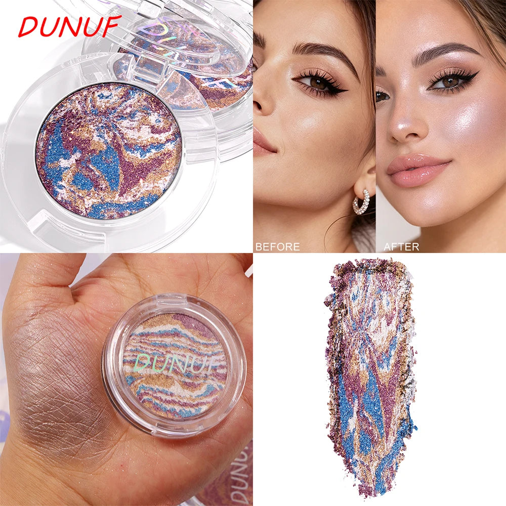 Marble Swirl Single Highlighter Shimmer Pearlescent Powder Multi?use Eyeshadow Blush Face Contour Brightening Cosmetics