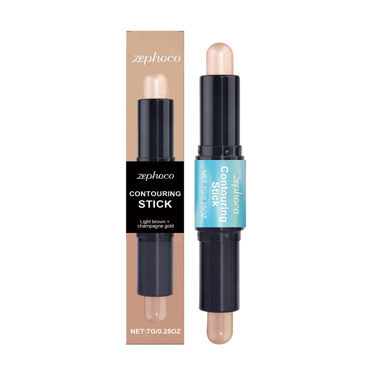 2 in 1 Contouring Stick Brighten and Plump Face Natural Contouring of Facial Contours Waterproof Long-Lasting Highlight Makeup