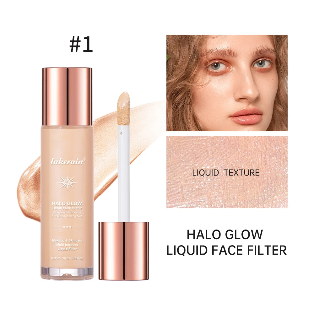 Halo Glow Liquid Filter Liquid Highlighter Face Contouring Pearlescent Makeup Brightener Bronzer Glow Body Face Contour Shimmer - AliExpress 66