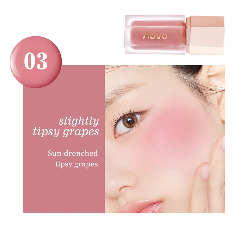 NOVO Oxygen Moisturizing Liquid Powder Blusher Is Smooth and Smooth, Easy To Push Away Daily Life Enhancing Color Makeup