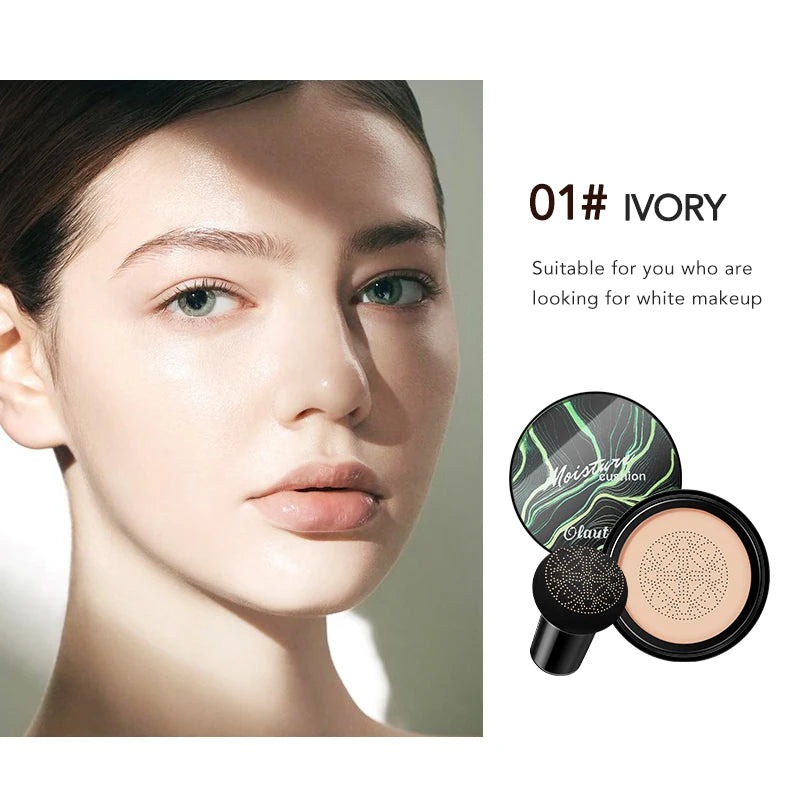 Moisture CC Cushion Foundation with Mushroom Sponge Long Lasting Hydrating Lightweight Flawless Coverage BB Air Cushion Makeup - AliExpress 66