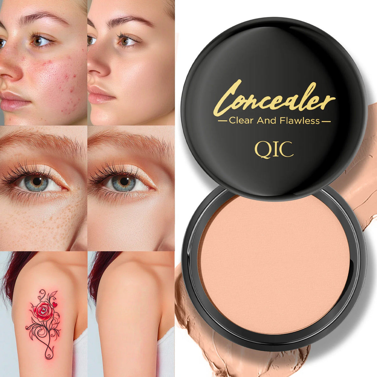 Hydrating Eye Brightening Concealer&Contour Cream-Full Coverage,Long Lasting,Correcting Eye Concealer for a Perfect Look Makeup - AliExpress 66