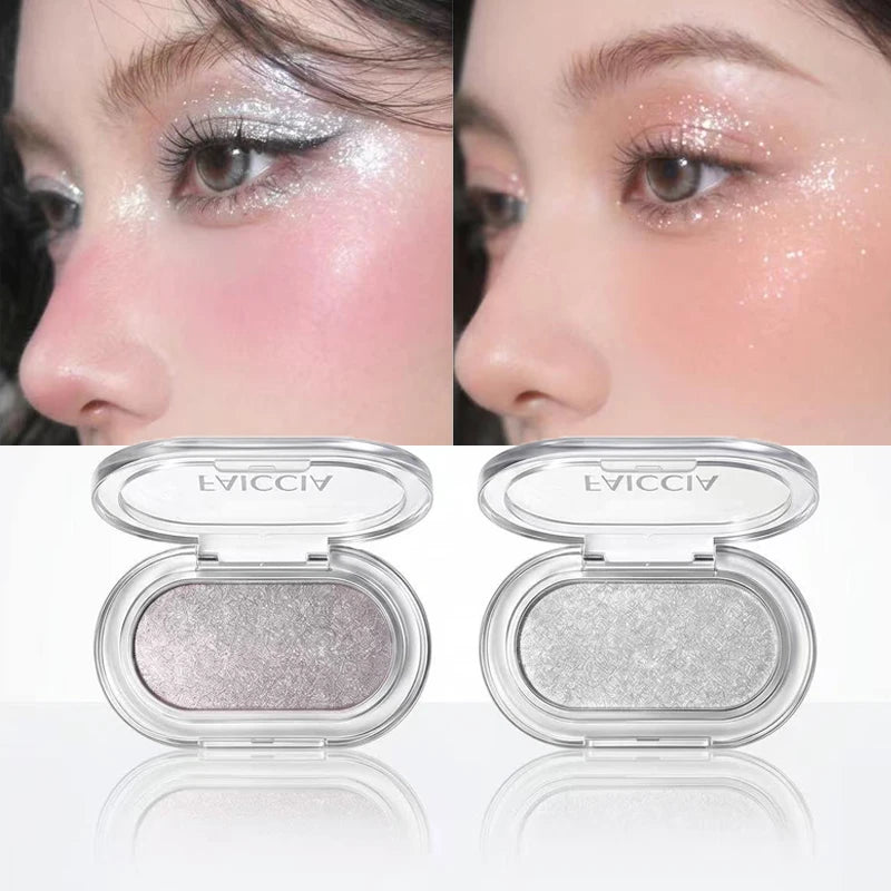1pc Diamond Highlighter Powder Palette Clear Brighten Face Contour Powder Pink Glitter Eye Makeup High Gloss Eyeshadow Cosmetics