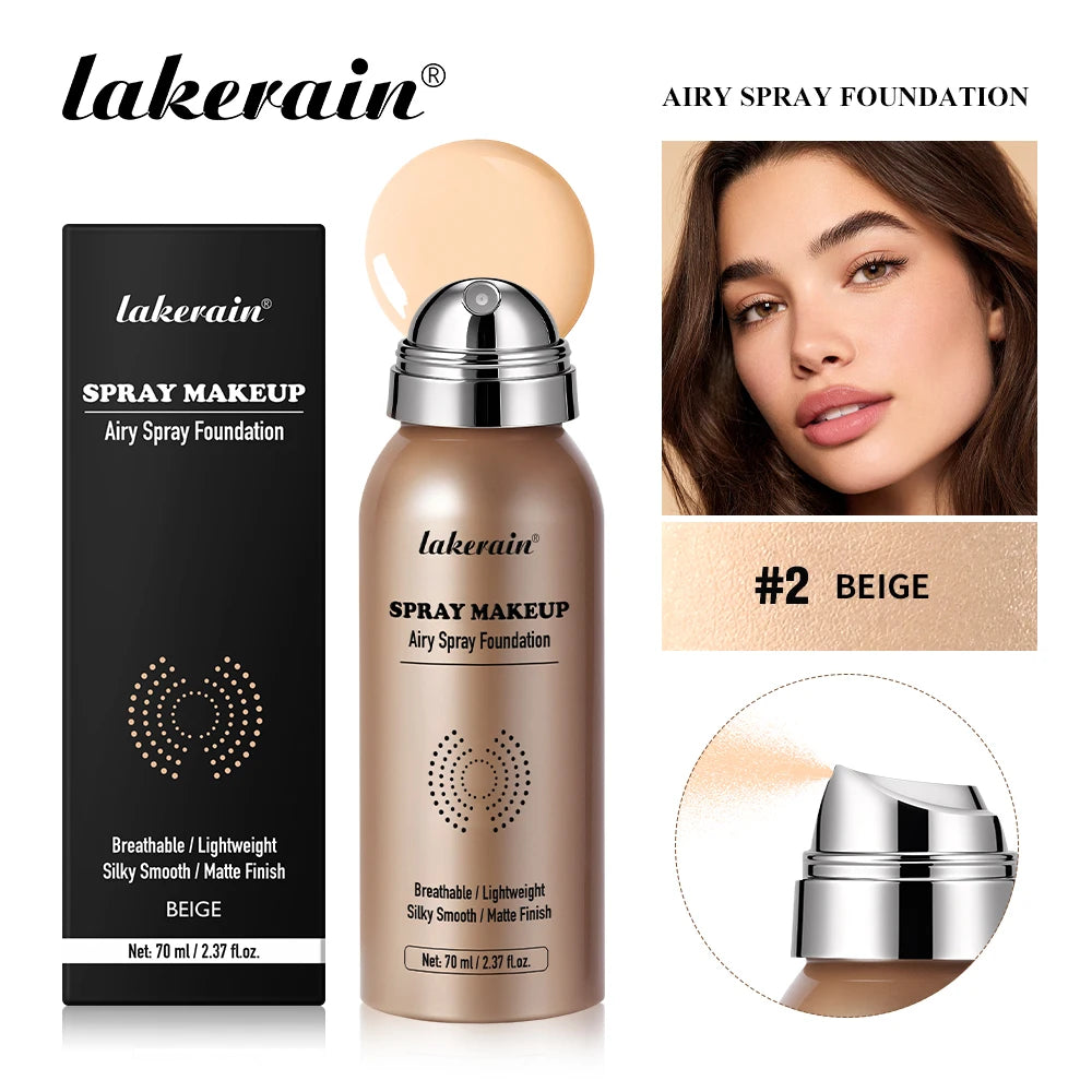 Lakerain Foundation Spray Silky Matte Finish Even Skin Tone Waterproof Sweat-resistant Breathable Foundation Make-up Spray - AliExpress 66