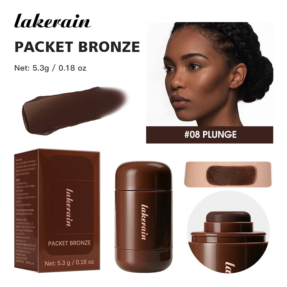Lakerain Bronze Contour Stick Hydrates Smooths Skin Create Dimensional Effect Long-lasting Natural Makeup Effect Contour Stick