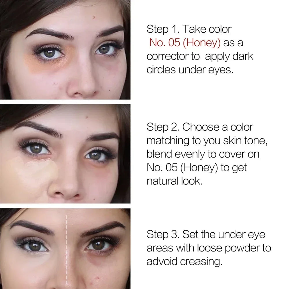 LAMUSELAND Face Concealer & Base 4 Colors Full Coverage Liquid Concealer Scars Dark Circles Acne Suit for All Skin Facial Makeup