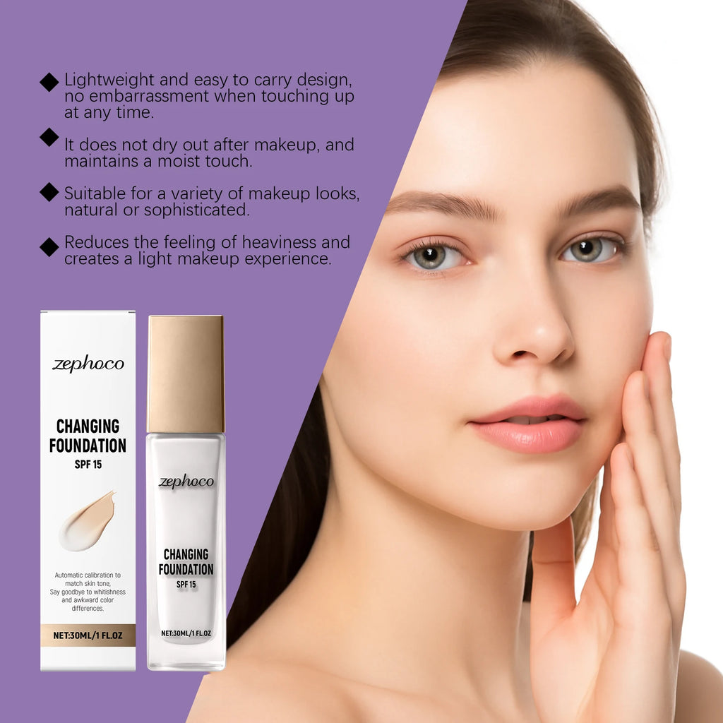 Color Changing Foundation Temperature Sensitive Matte Finish High Coverage Lightweight Hydrating Match Skin Tone Long Lasting - AliExpress 66