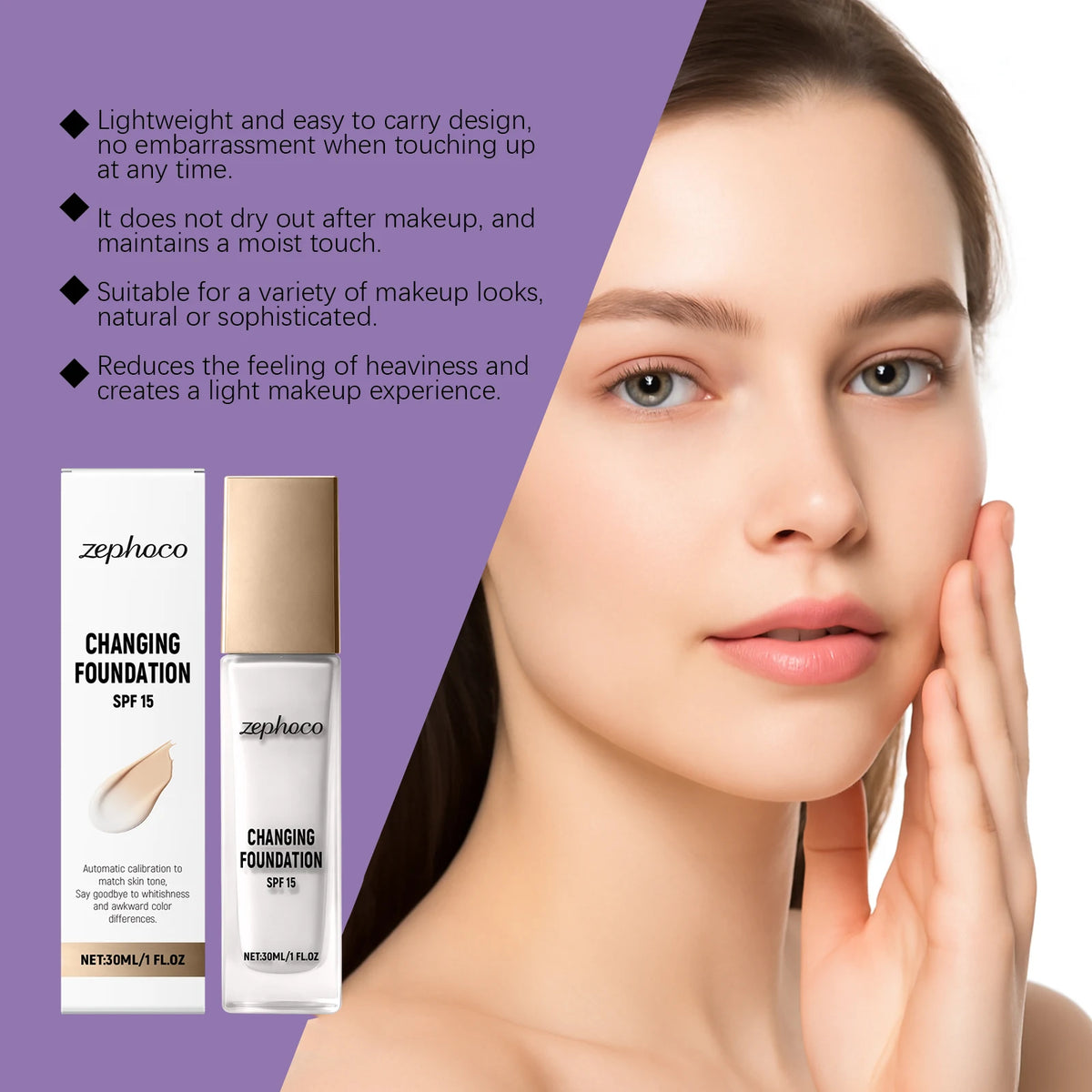 Color Changing Foundation Temperature Sensitive Matte Finish High Coverage Lightweight Hydrating Match Skin Tone Long Lasting - AliExpress 66