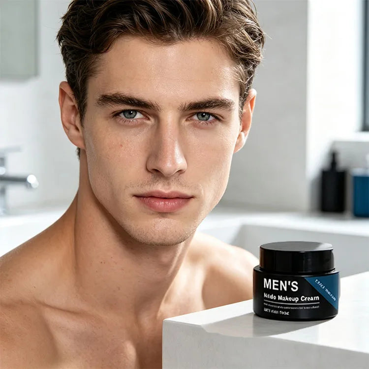 East Moon Men's Nude Makeup Cream, Natural Light Coverage BB Cream, Quick Daily Lazy Face Cream for Men, Evens Skin Tone
