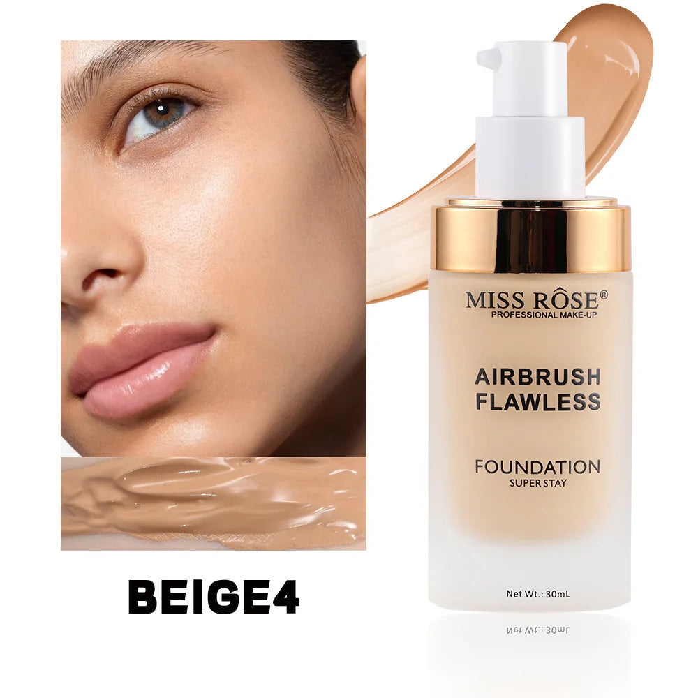 MISS ROSE Matte Full Coverage Concealer Foundation Cream Natural Hydrating Moisturizing Formula Long Lasting Oil Control Makeup