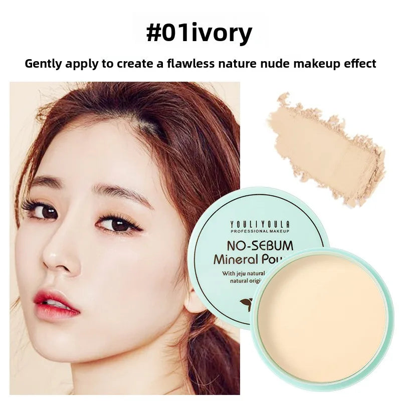 Long Lasting Sweatproof Setting Powder Compact, Oil Control Waterproof Makeup Powder Anti Smudge Face Cosmetic Makeup
