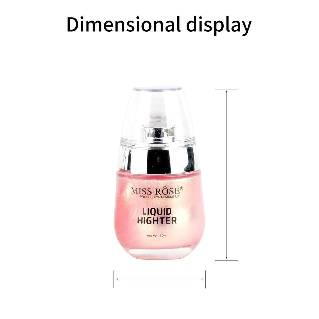 MISS ROSE Shimmer Super Sparkle Liquid Highlight Eyeshadow Natural Brightening Face Body Makeup Cosmetic Body Glitter