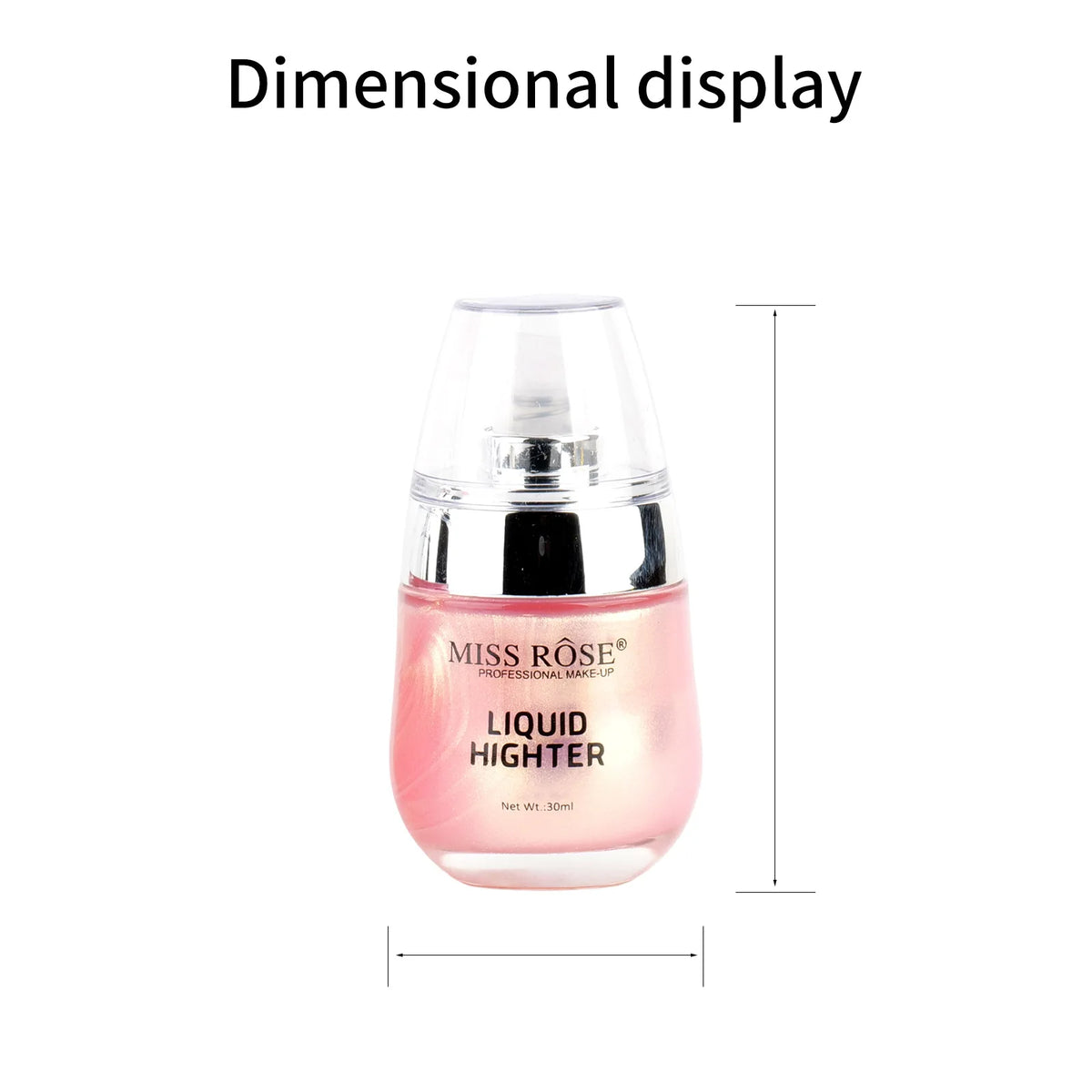 MISS ROSE Shimmer Super Sparkle Liquid Highlight Eyeshadow Natural Brightening Face Body Makeup Cosmetic Body Glitter