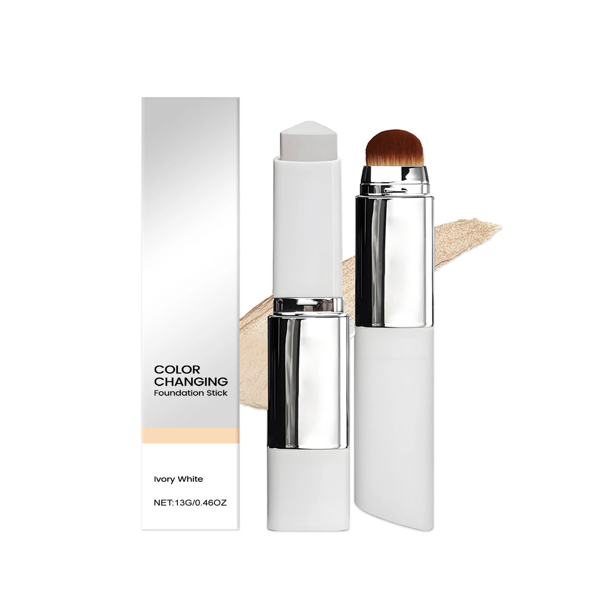 2-in-1 Color-Changing Foundation Stick Full Coverage Lightweight Moisturize Finish Base Makeup Dual-Ended with Detachable Brush - AliExpress 66