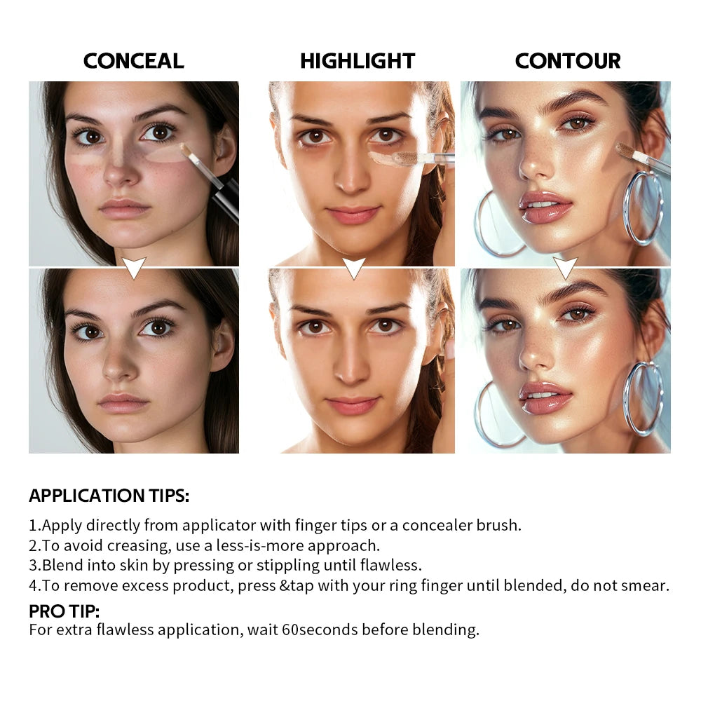 Waterproof Liquid Concealer Matte High Coverage Oil Control Cover Acne Dark Circles Foundation Modify Face Contouring Cosmetics - AliExpress 66