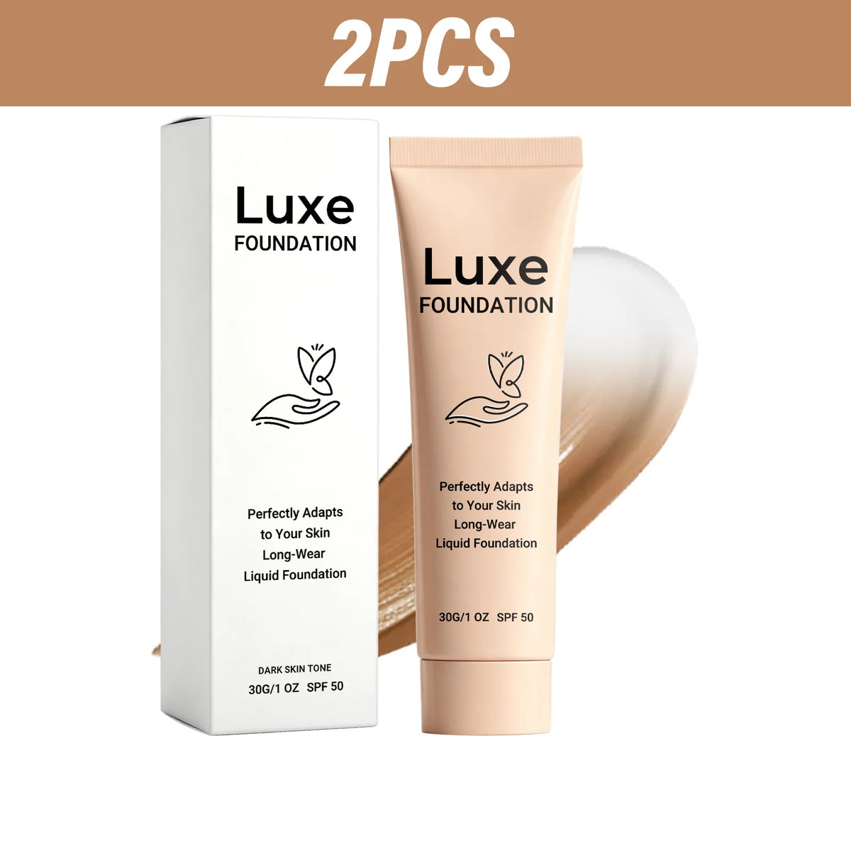 Luxe Color Changing Liquid SPF50 Foundation Long-Wear Skin Tone Adaptive Lightweight Natural Dark Shades Makeup Base