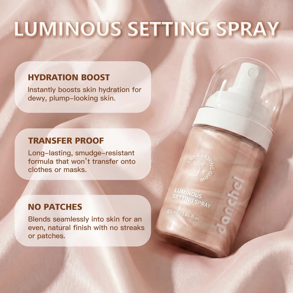 Luminous Setting Spray Long Lasting Locks Makeup Smudge-resistant Non-sticky Quick-drying Luminous Dewy Finish Setting Spray