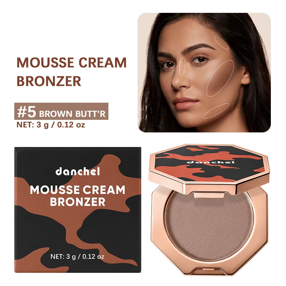 Mousse Cream Bronzer Matte Natural Contour Cream Bronzer Long Lasting Blendable Face Shading Cream Waterproof Makeup Cosmetics