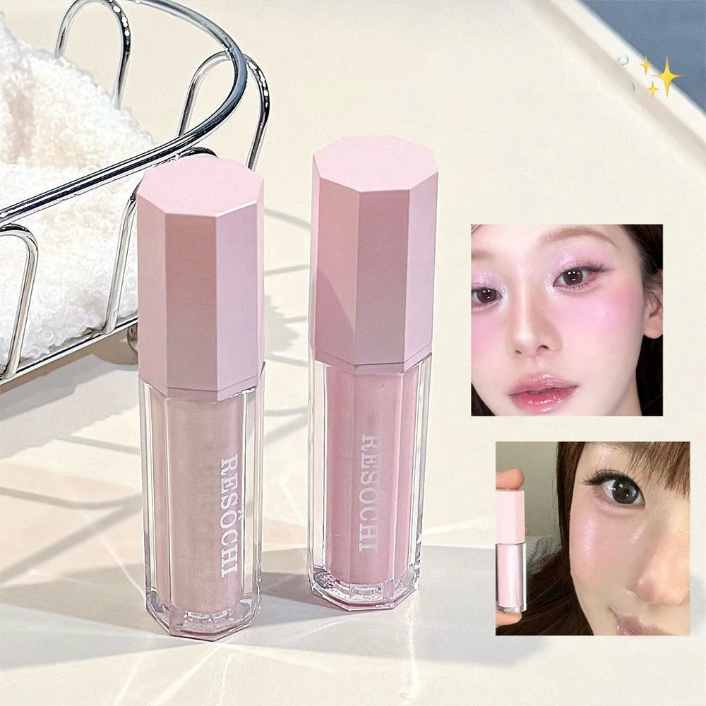 Liquid Highlighter for Face, Natural Dewy Glow Illuminator, Multi Use Shimmer Stick for Cheeks Eyes Nose, Brightening Makeup - AliExpress 66