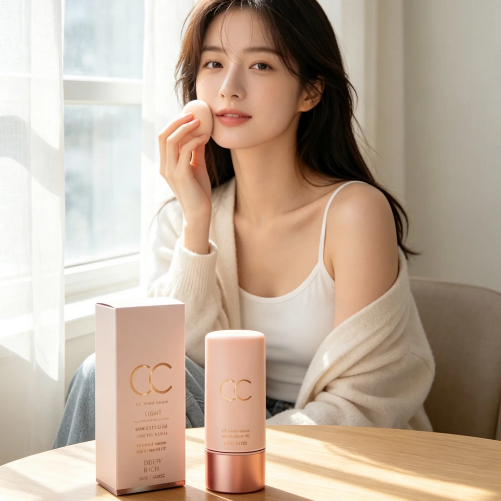 CC Tinted Serum Long Lasting Makeup Brightening Skin Radiance Even Skin Tone Smoothing Deep Moisturizing Non Sticky CC Cream 40g