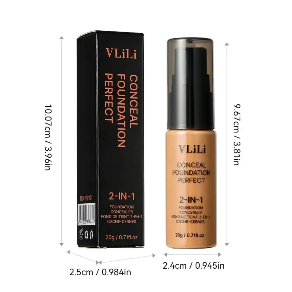 New Waterproof Liquid Foundation Oil-Control Full Coverage Face Foundation Cream Sweat Proof Matte Foundation Concealer Cream