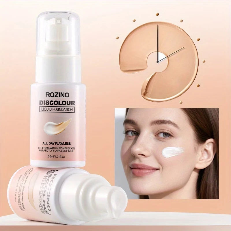 24-Hour Long-Lasting Moisturizing Liquid Concealer, Brightens and Covers Blemishes, Color-Changing Foundation BB Cream