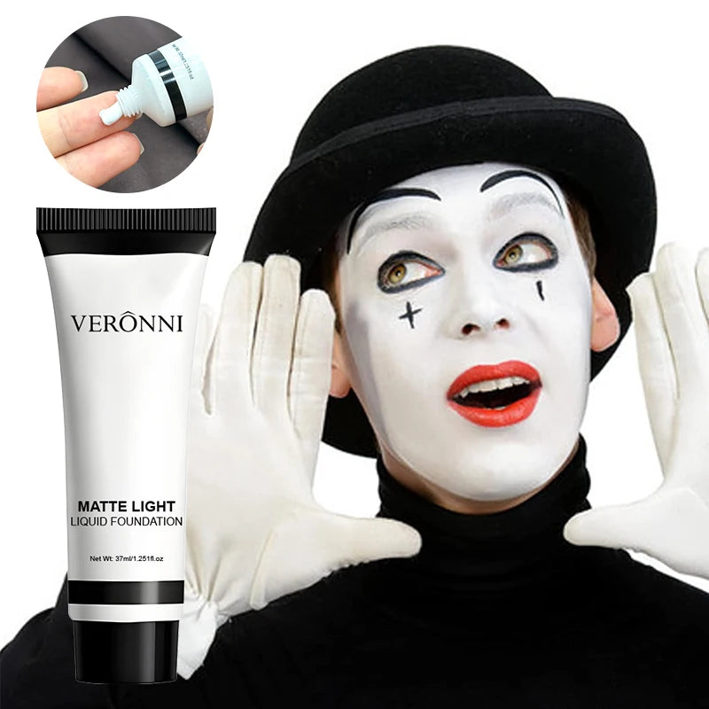 White Liquid Foundation,Full Coverage Face Foundation,Glitter Lipstick Long-Lasting Matte Concealer Makeup for COS Stage Makeup - AliExpress 66