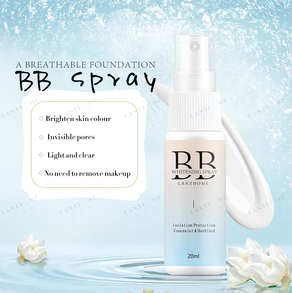 20ml/100ml BB Brightening Spray for Women Skin Immediate Brightening Moisturizing BB Cream Face Foundation Korean Skincare