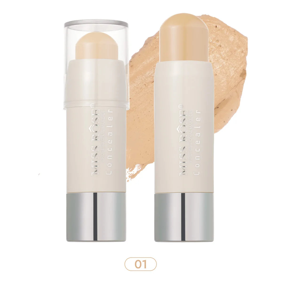 MISS ROSE Long Lasting Concealer Stick - Lightweight Full Coverage Brightening Skin Tone Facial Makeup Pen Cosmetics