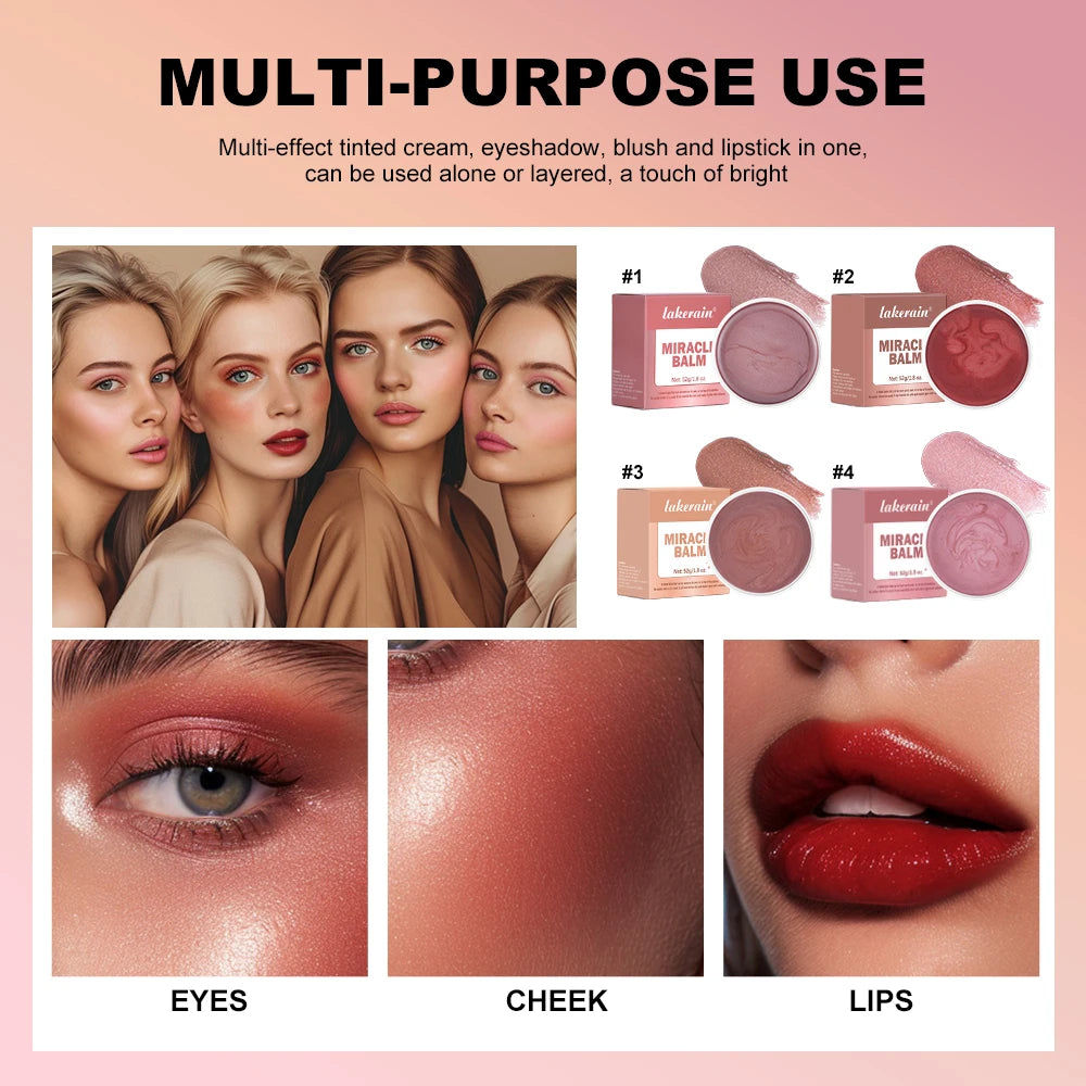 3 In 1 Solid Pearl Blush Cream Monochrome Woman Blush Paste Cheek Ulti-purpose For Eyes Lips Makeup Blush Stick Korean Cosmetics - AliExpress 66