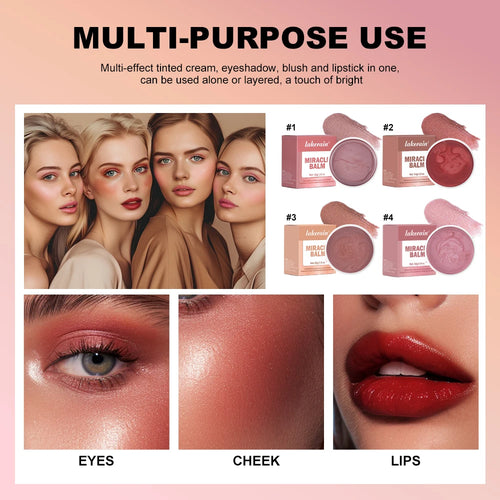 3 In 1 Solid Pearl Blush Cream Monochrome Woman Blush Paste Cheek Ulti-purpose For Eyes Lips Makeup Blush Stick Korean Cosmetics - AliExpress 66