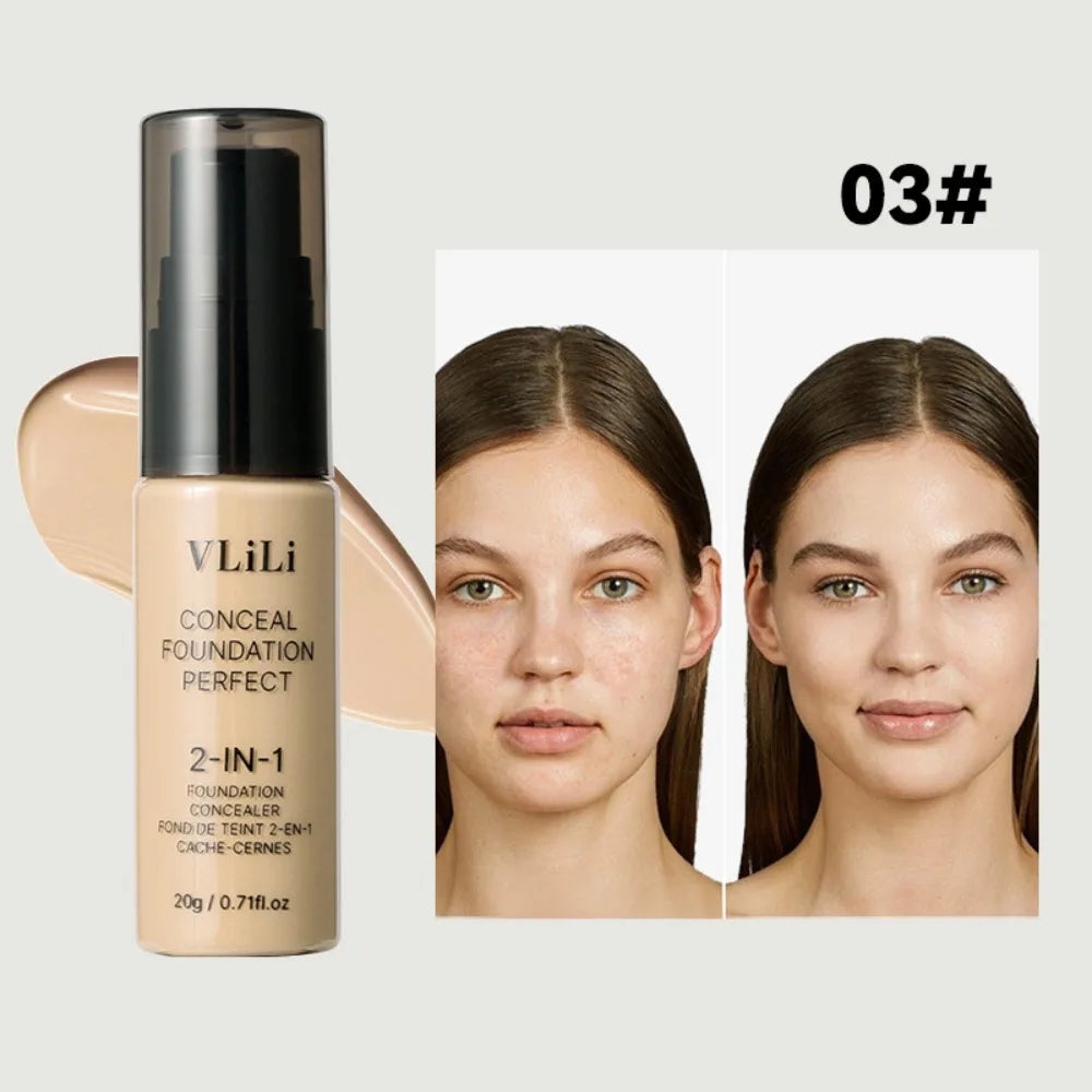 New Waterproof Liquid Foundation Oil-Control Full Coverage Face Foundation Cream Sweat Proof Matte Foundation Concealer Cream