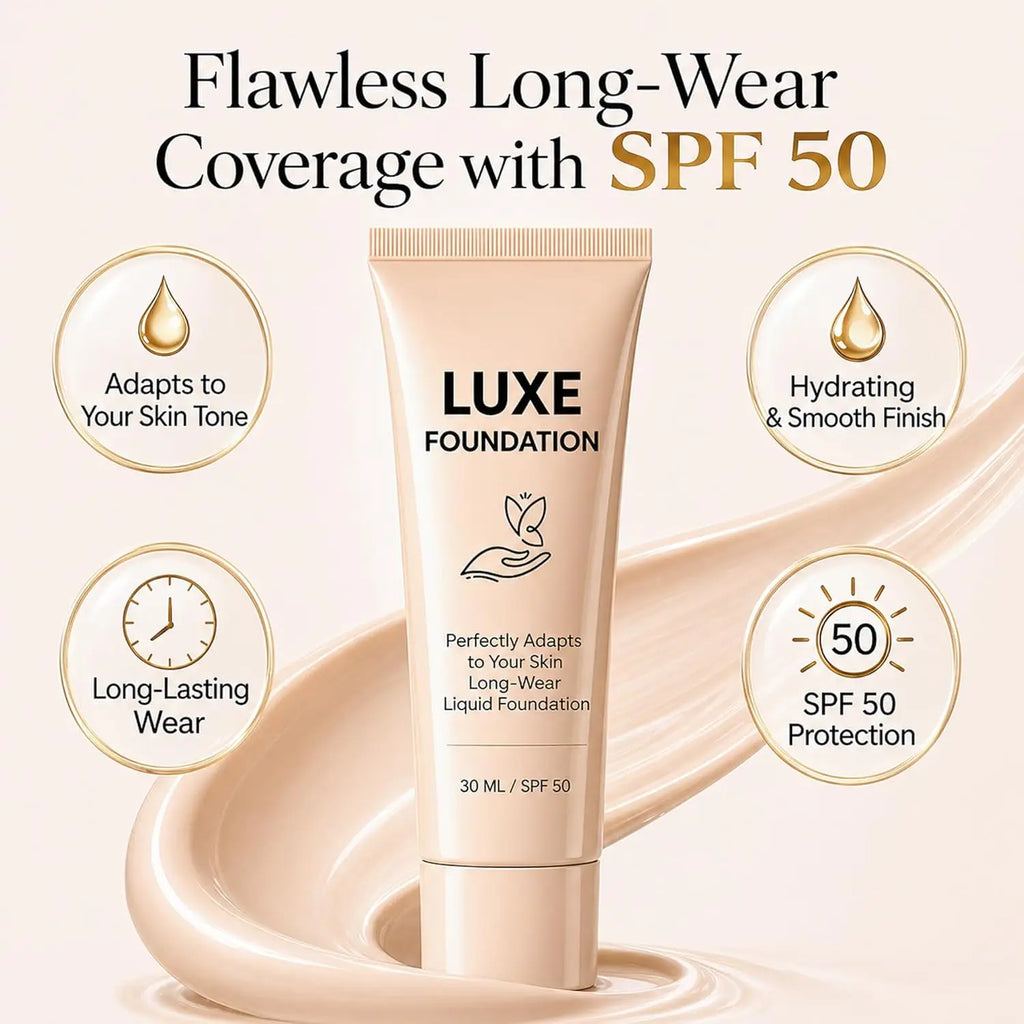 Luxe Foundation Color-Changing Liquid Foundation ¨C Smart Tone-Adaptive Base Makeup Natural Flawless Finish, Long-Wear & SPF50