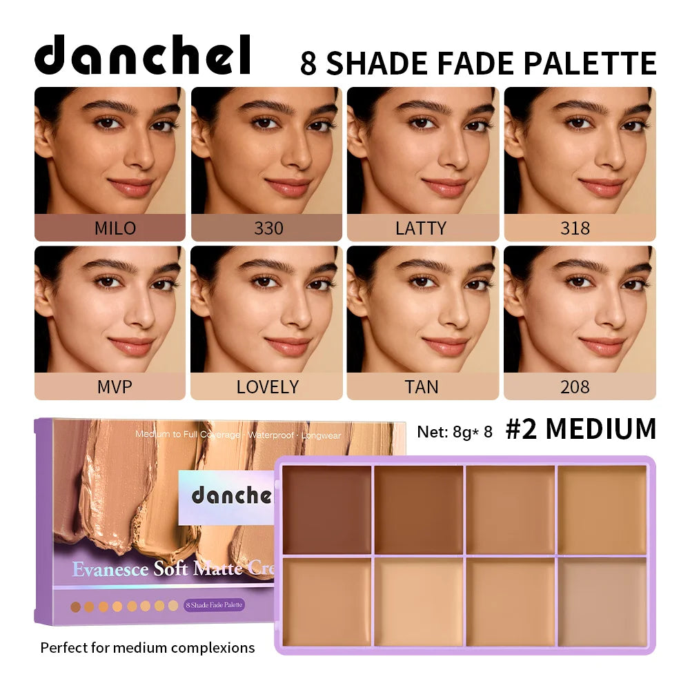 8 Shade Fade Palette Soft Matte Texture Cover Dark Circles, Redness, Skin Blemishes Waterproof Sweatproof Long-wearing Concealer - AliExpress