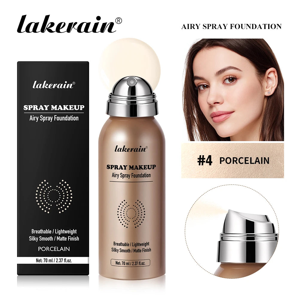 Lakerain Foundation Spray Silky Matte Finish Even Skin Tone Waterproof Sweat-resistant Breathable Foundation Make-up Spray - AliExpress 66