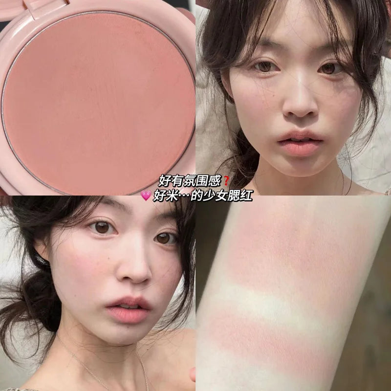 Single Color Blush Silky Texture High Color Rendering No Powder Feeling Low Saturation Long-lasting Natural Matte Blush Cream