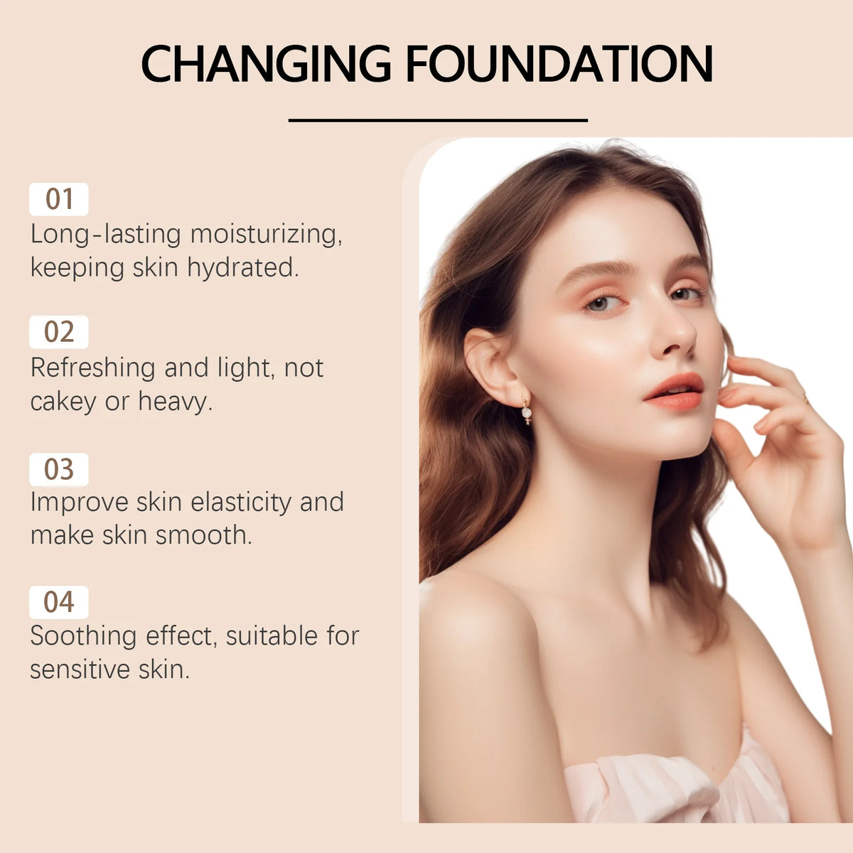 Protective Concealer Foundation Liquid, Lightweight Matte, Gentle, Moisturizing, Bright, Soothing, Skin-Friendly, Suitable for O - AliExpress 66