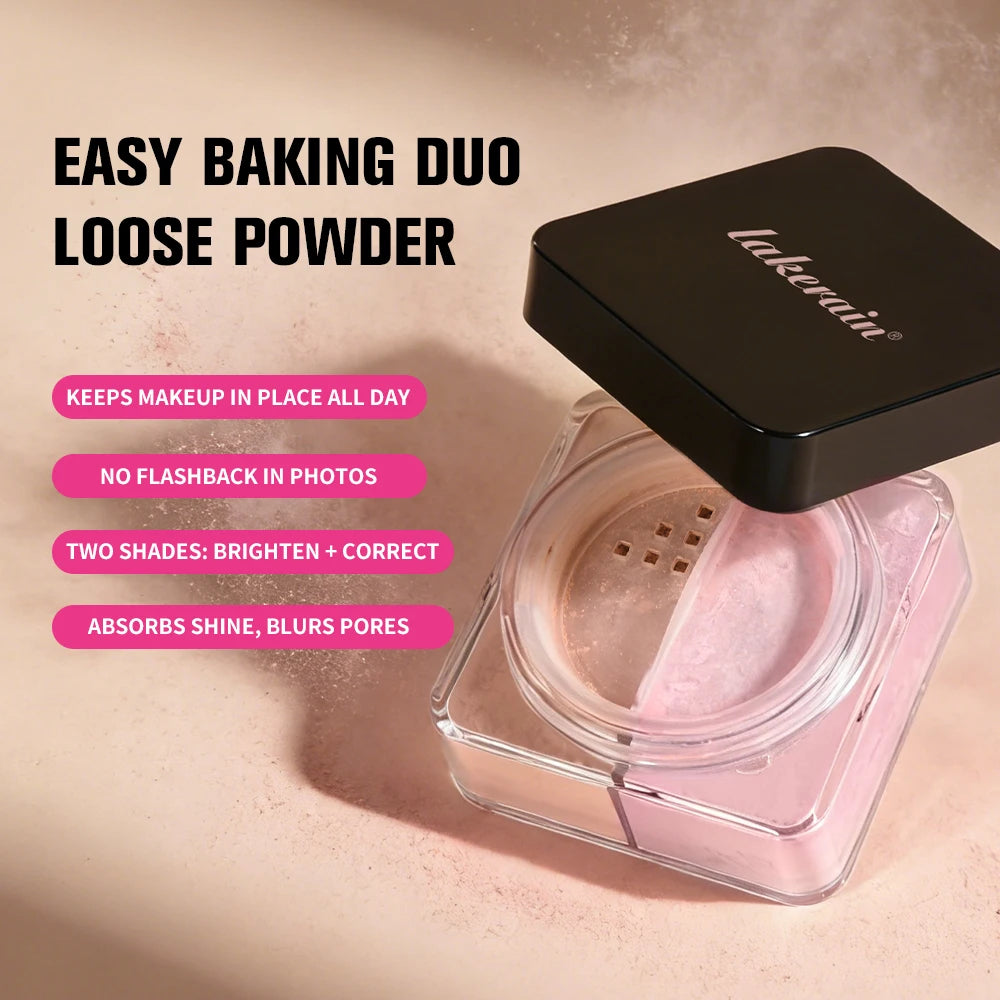 Easy Baking Duo Loose Powder Long Lasting Oil Control Mild Coverage Smooth Matte Finish Correct & Brighten 2 IN 1 Loose Powder - AliExpress 66