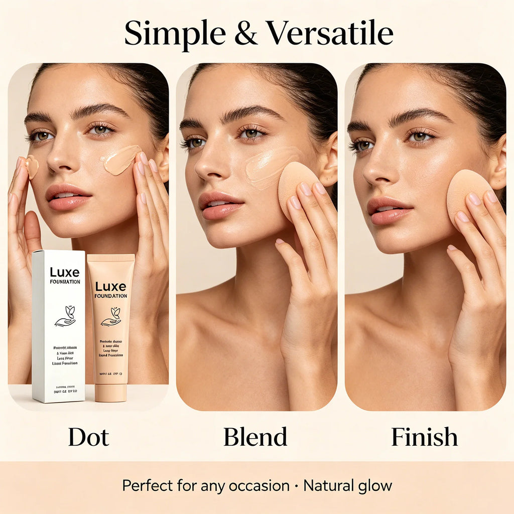 Luxe Foundation Color-Changing Liquid Foundation ¨C Smart Tone-Adaptive Base Makeup Natural Flawless Finish, Long-Wear & SPF50