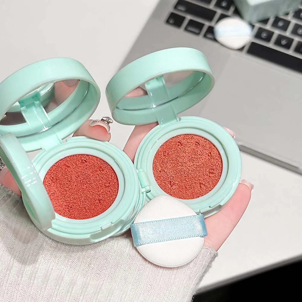 4 Colors Natural Water Light Air Cushion Blush Cream Long Lasting Waterproof Tangerine Daily Face Contour Mousse Blusher Makeup
