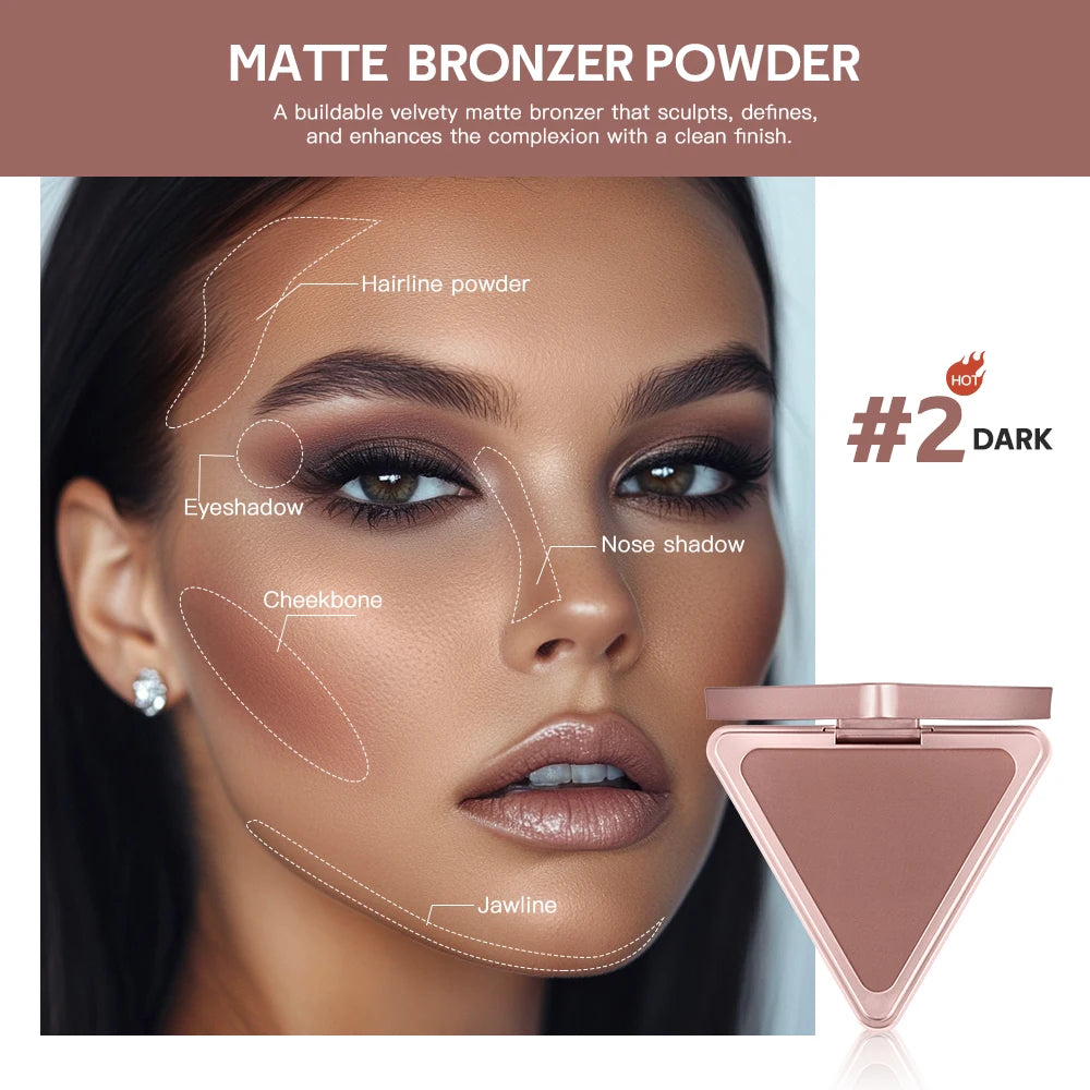 Matte Bronzer for Face Contour Long Wearing
