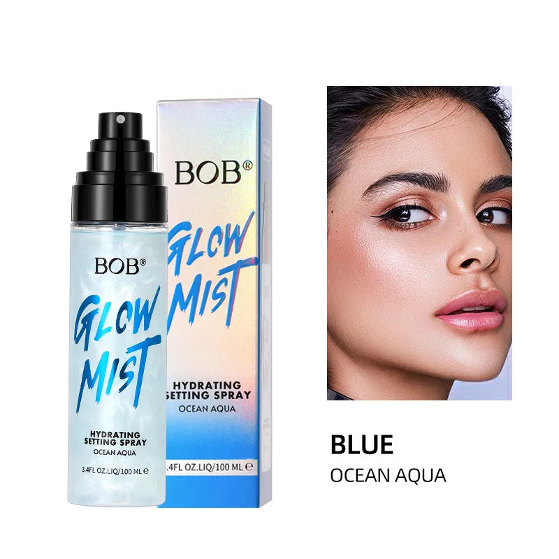 BOB Shimmer Setting Spray Hydrating Refreshing Non-Sticky Moisturizing Oil Control Long Lasting Makeup Fixer Cosmetics