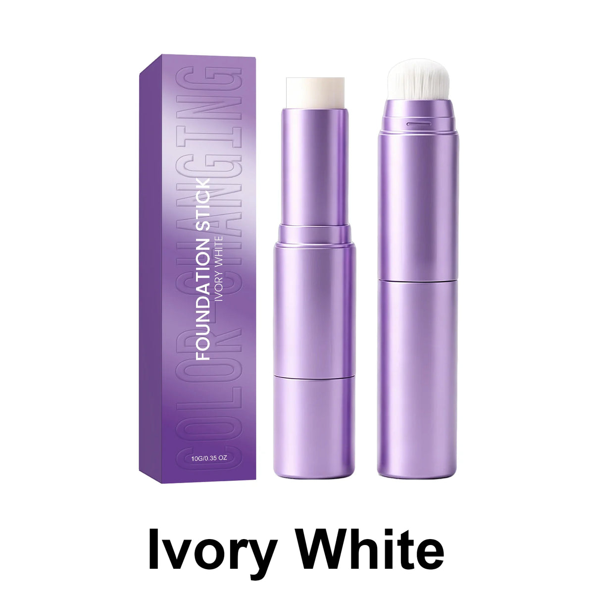 2 in 1 Color Changing Foundation Stick With Brush Ivory White Natural Color Dark Skin Tone Full Coverage Concealer Base Makeup