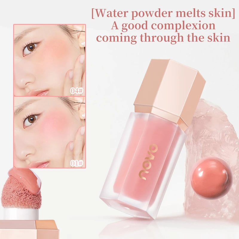 NOVO Oxygen Moisturizing Liquid Powder Blusher Is Smooth and Smooth, Easy To Push Away Daily Life Enhancing Color Makeup