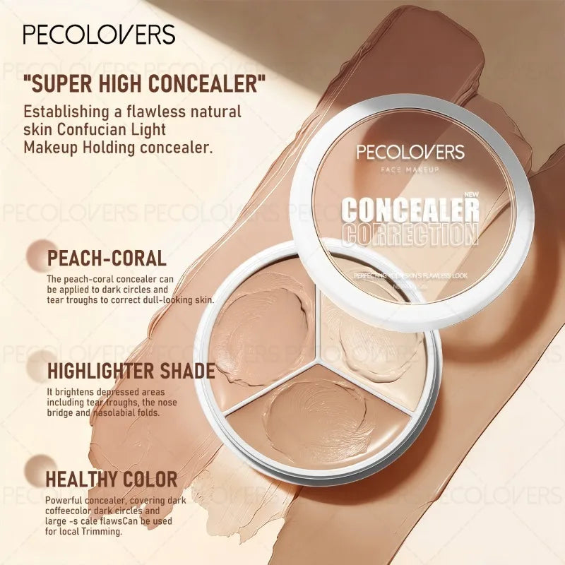 Three-color Facial Concealer, Covering Facial Blemishes and Spots, Waterproof, Long-lasting and Natural, Facial Cosmetics - AliExpress 66