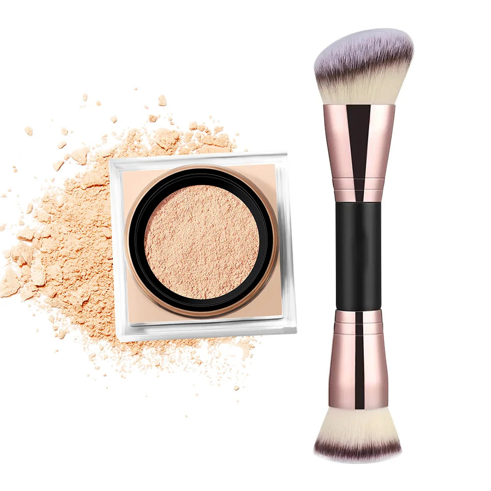 2 Count Loose Setting Powder & Brush Long Lasting Waterproof Oil Control Matte Natural Brightening Face Powder Cosmetics - AliExpress 66