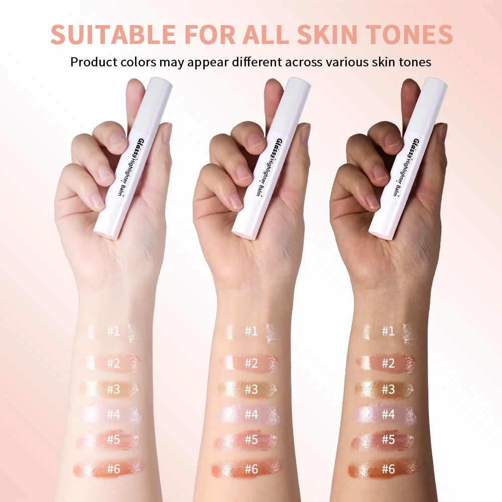 Glassy Highlighter Balm Brighten Complexion Deep Hydration Long Lasting Wear Highlighting Cream Eye Cheek Lip Body Glossy Pen - AliExpress 66