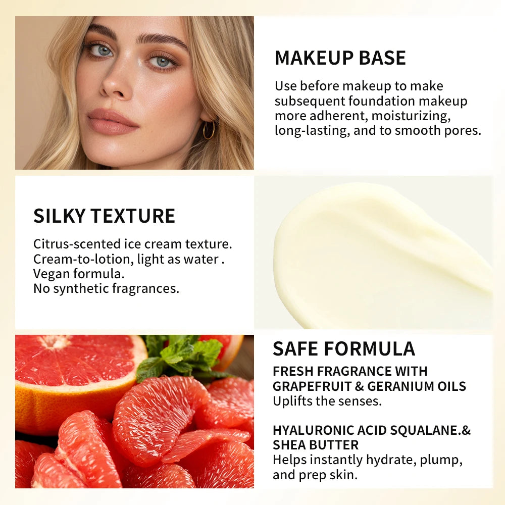 Lakerain Vitamin Facial Base Cream Long Lasting Makeup Nourishes Skin Deep Hydration Smoothly Flawless Smooth Pores Base Cream - AliExpress 66